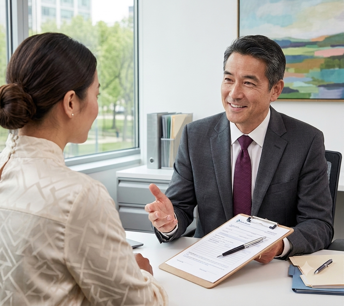 手数料についてご相談いただく様子